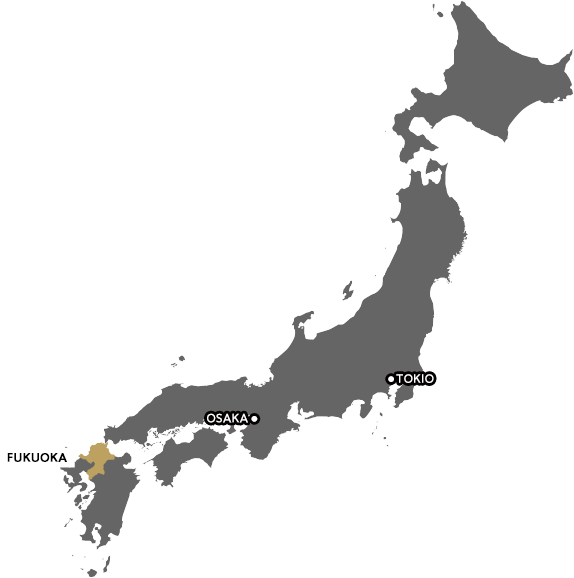 Zeigt Standorte in Tokio, Osaka und Fukuoka auf einer Karte von Japan an