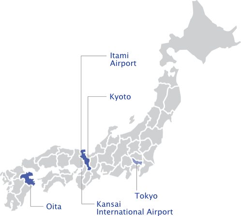 access map tokyo to kyoto and oita