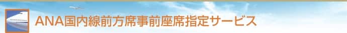 ANA国内線前方席事前座席指定サービス