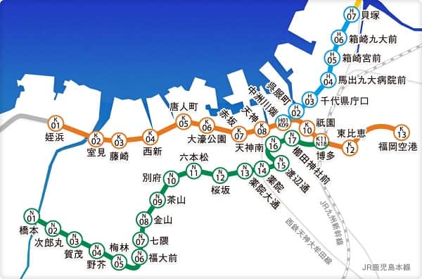 福岡市地下鉄路線図