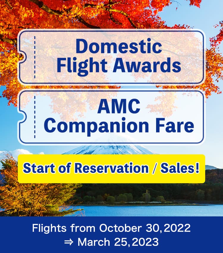 Domestic Flight Awards and AMC Companion Fare on Reservation and Sale for Flights from October 30, 2022 to March 25, 2023