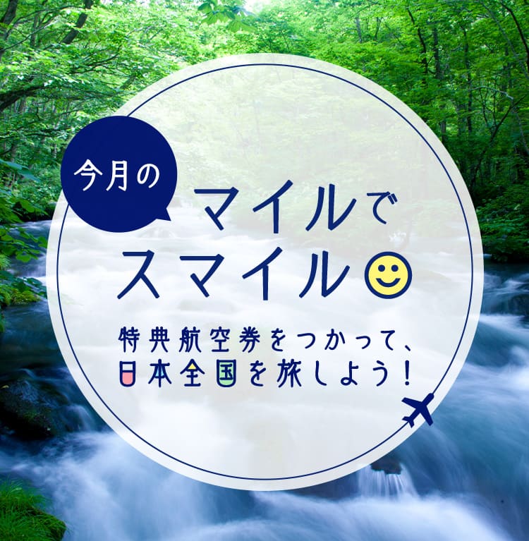 今月のマイルでスマイル！特典航空券をつかって日本全国旅しよう！