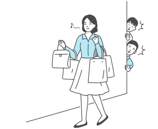 倹約の反動で買い物をする行子