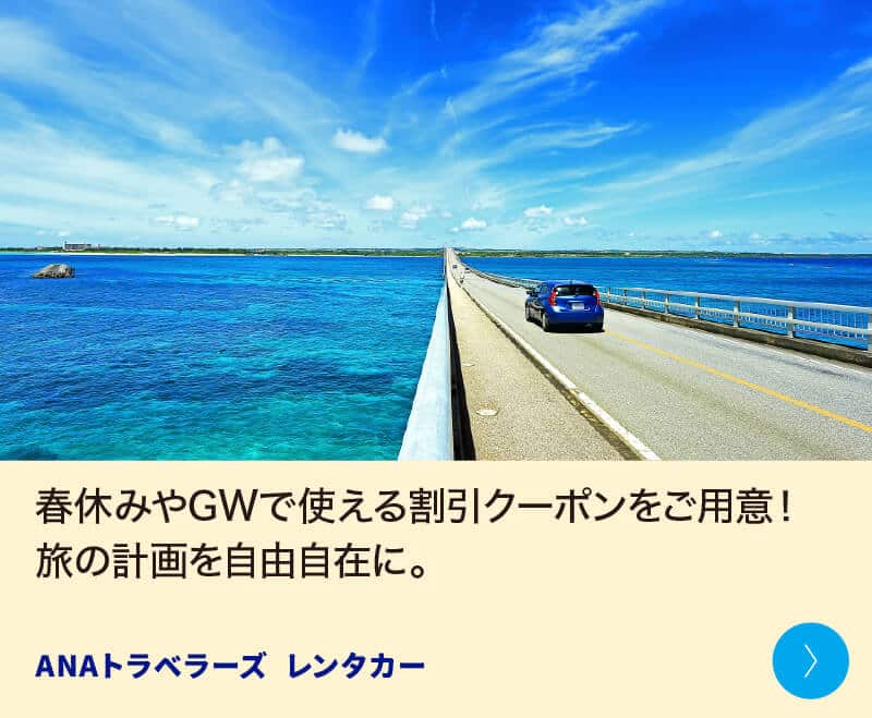 春休みやGWで使える割引クーポンをご用意！旅の計画を自由自在に。 ANAトラベラーズ レンタカー