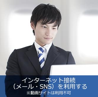 インターネット接続（メール・SNS）を利用する※動画サイトは利用不可
