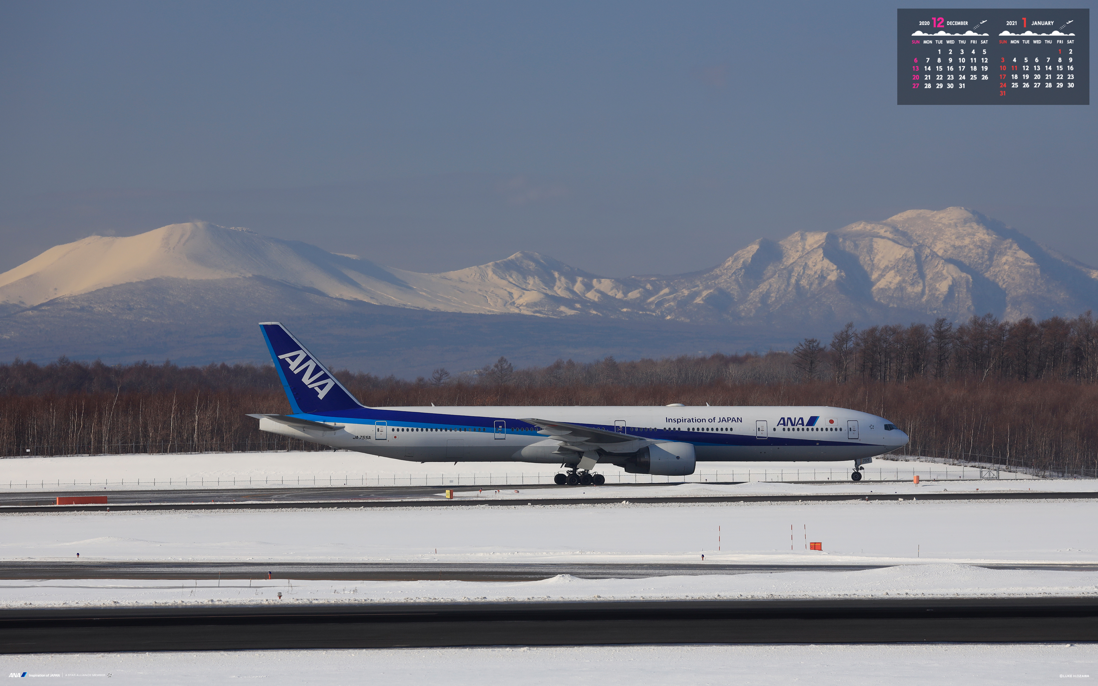 壁紙カレンダー シンプルに使える飛行機画像をダウンロード Ana