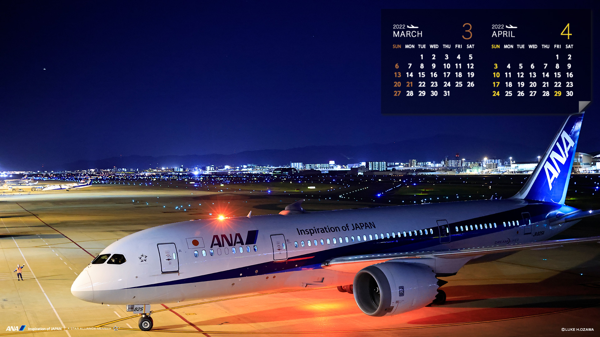 壁紙カレンダー シンプルに使える飛行機画像をダウンロード Ana