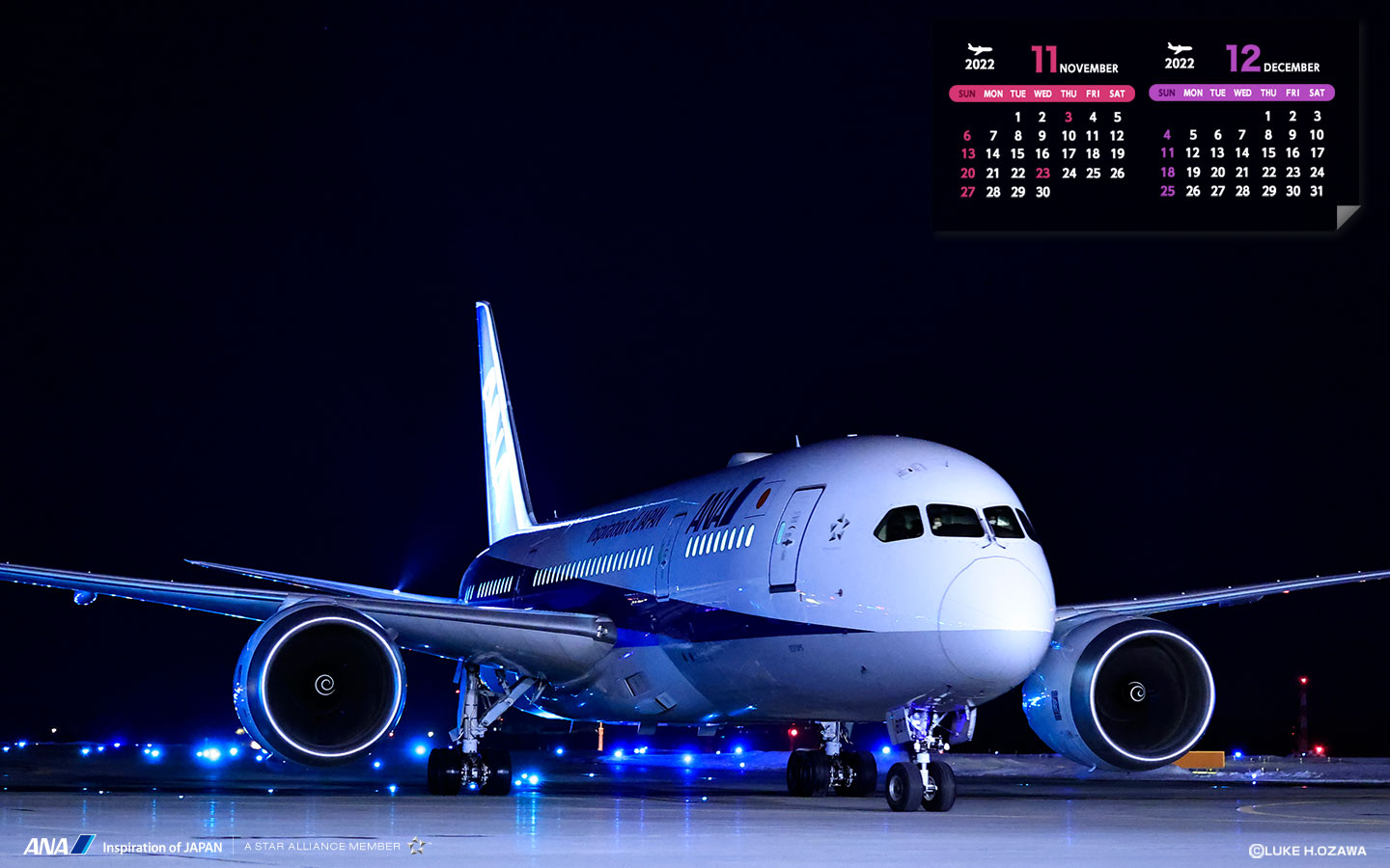 壁紙カレンダー シンプルに使える飛行機画像をダウンロード Ana