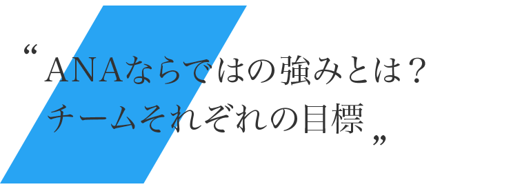 ANAならではの強みとは？チームそれぞれの目標