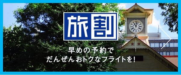 旅割 早めの予約でだんぜんおトクなフライトを!