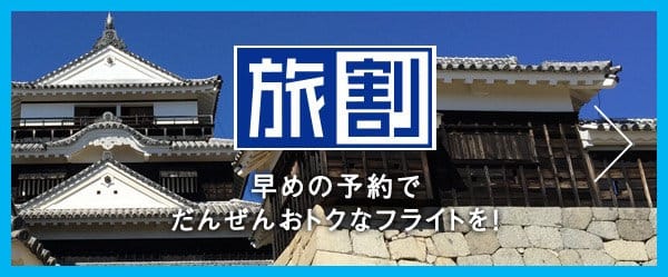 旅割 早めの予約でだんぜんおトクなフライトを!