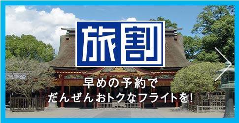 旅割 早めの予約でだんぜんおトクなフライトを!