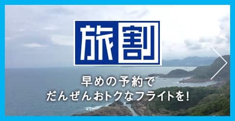 旅割 早めの予約でだんぜんおトクなフライトを!