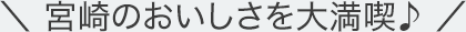 \宮崎のおいしさを大満喫♪/