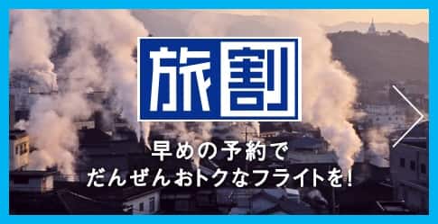 旅割 早めの予約でだんぜんおトクなフライトを!
