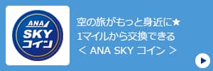空の旅がもっと身近に★1マイルから交換できる＜ ANA SKY コイン ＞