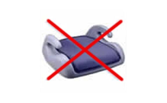 Image of a booster type unacceptable child seat