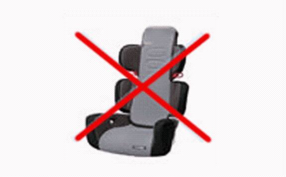 Imagen de un asiento no aceptado para niños tipo Booster con respaldo