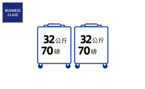 2 件以內的 32 kg (70磅) 行李