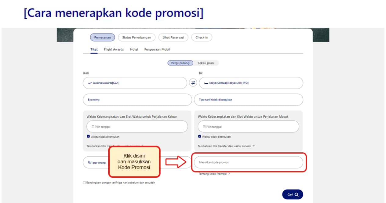 Cara menerapkan kode promosi