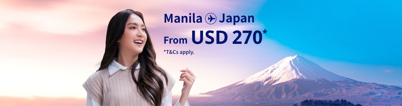 Manila - Japan from USD 270 T&Cs apply.