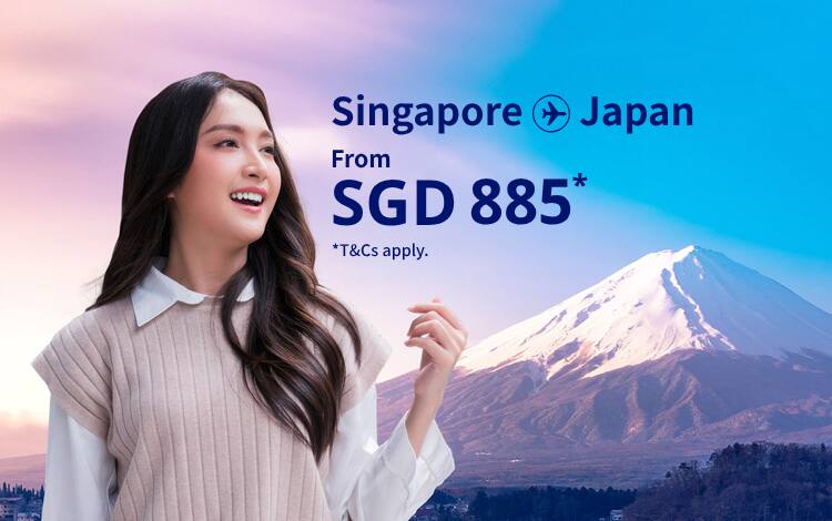 Singapore -  Japan from SGD 885 T&C apply.