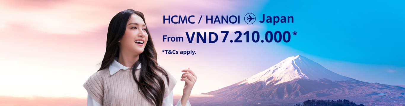Hanoi / HCMC - Japan from VND 7.210.000 T&Cs apply.