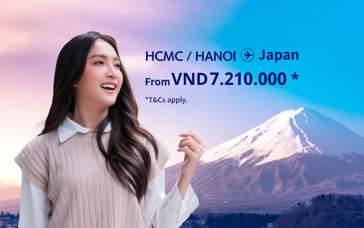 Hanoi / HCMC - Japan from VND 7.210.000 T&Cs apply.