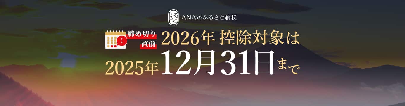 ANAのふるさと納税 締め切り直前 2026年控除対象は2025年12月31日まで