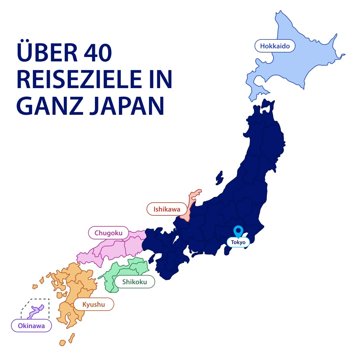ÜBER 40 REISEZIELE IN GANZ JAPAN