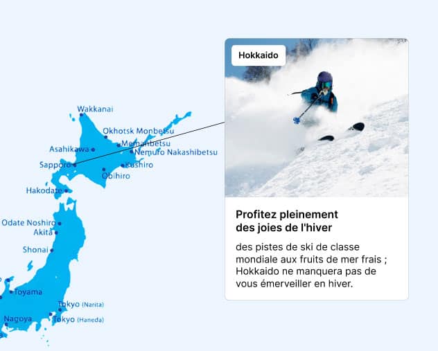 Hokkaido Profitez pleinement des joies de l'hiver – des pistes de ski de classe mondiale aux fruits de mer frais ; Hokkaido ne manquera pas de vous émerveiller en hiver.