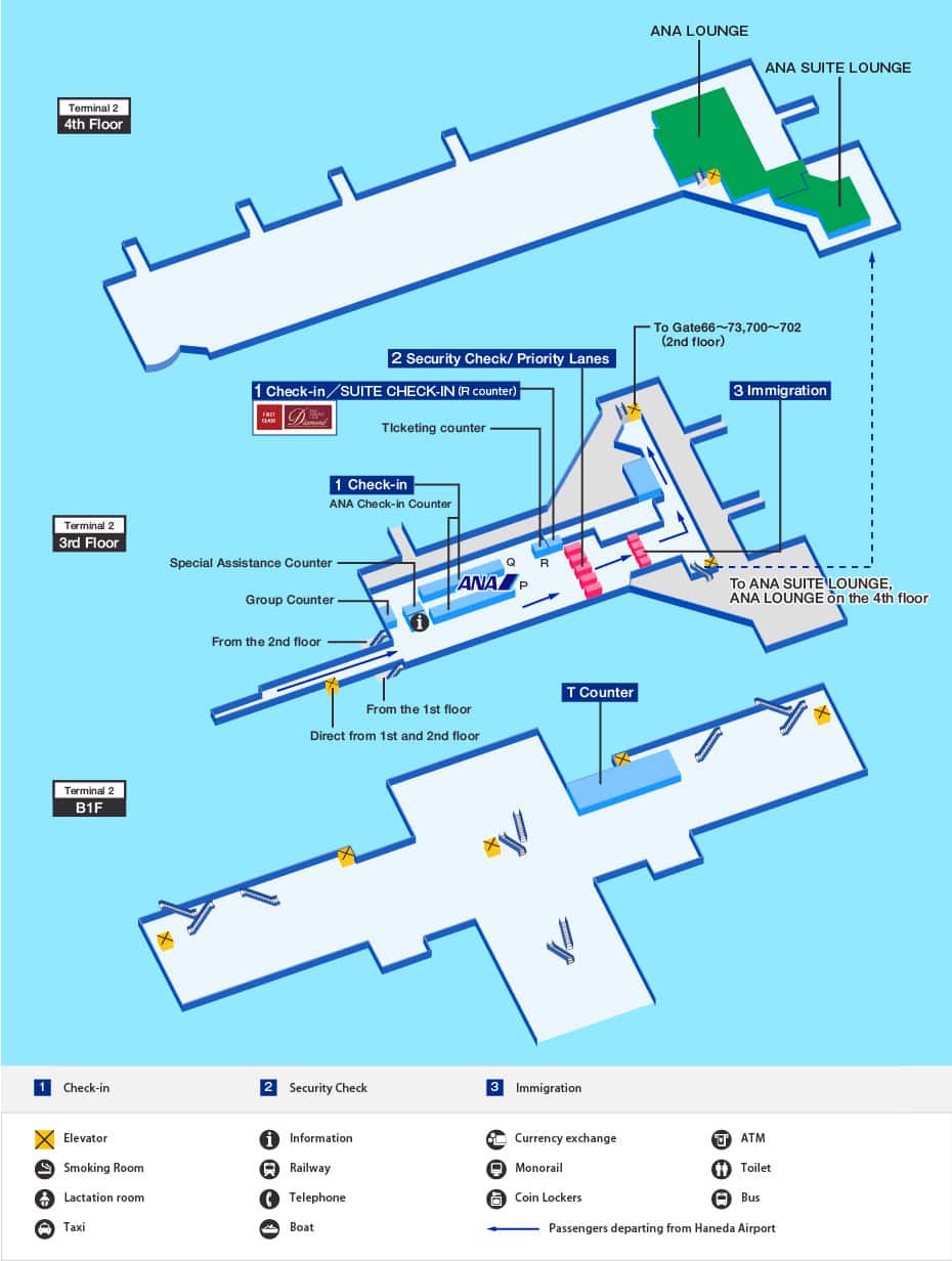 羽田空港の出発ターミナルマップ