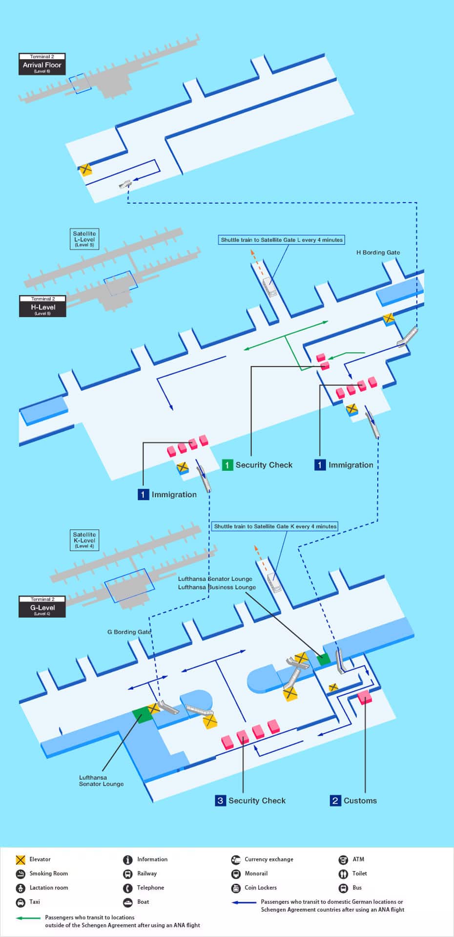 ANAから他航空会社への乗り継ぎマップ_メインターミナル