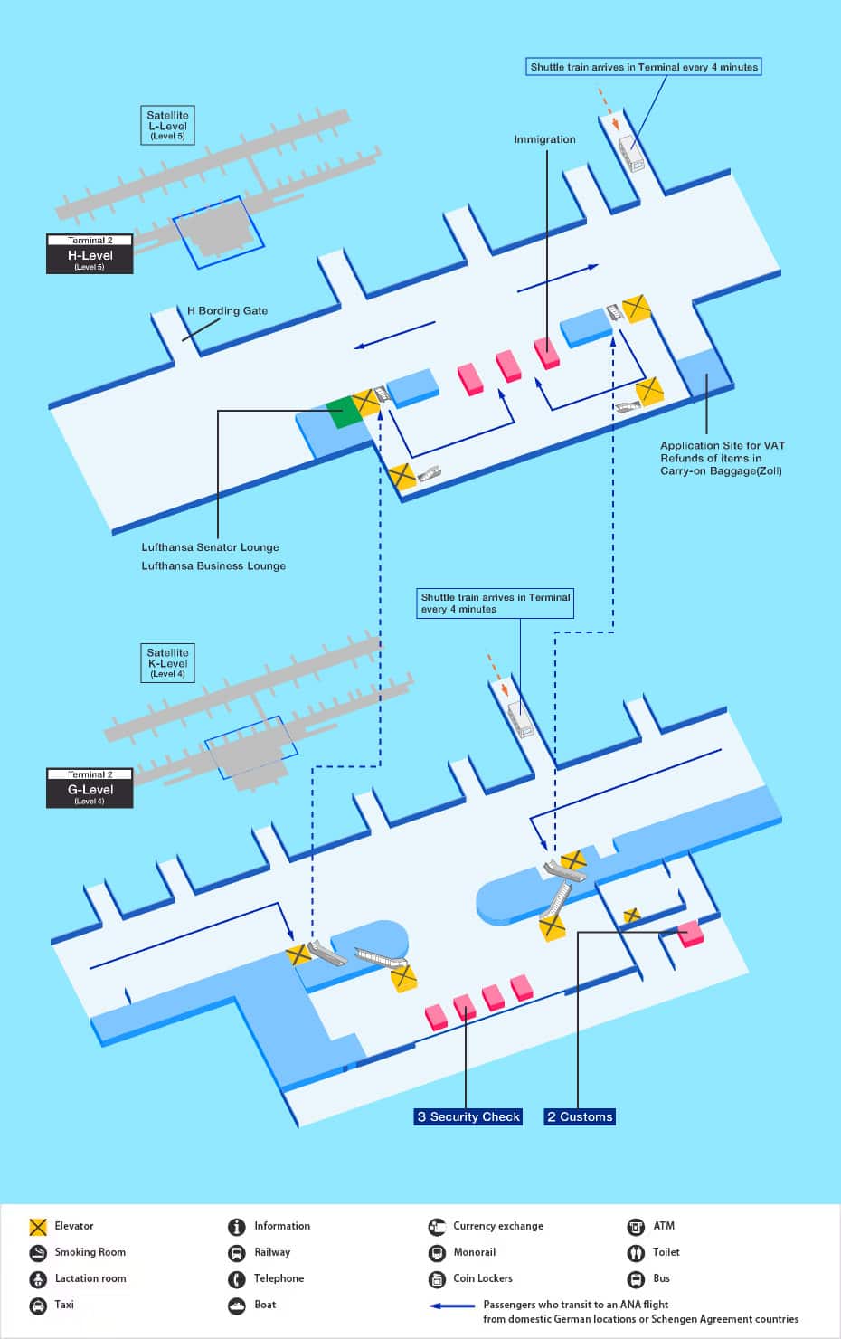 他航空会社からANAへの乗り継ぎマップ_メインターミナル