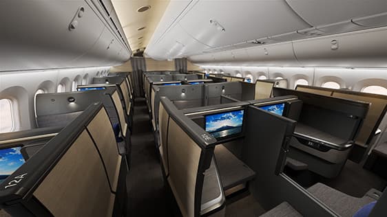 Photo of Staggered Seats of B787-9 (206-seat) Business Class seats