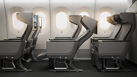 B787-99（206席）プレミアムエコノミーの座席