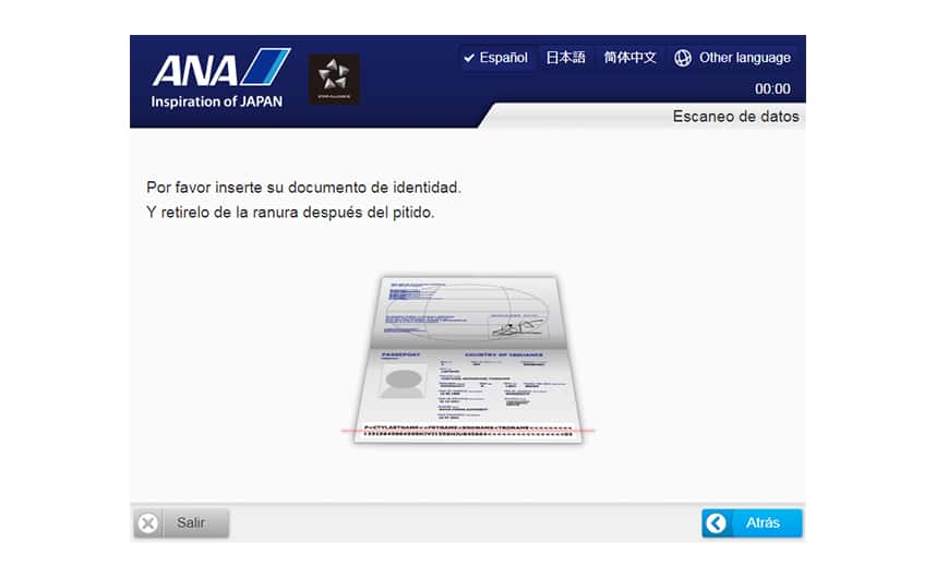 3.4 Pantalla Lector de pasaporte