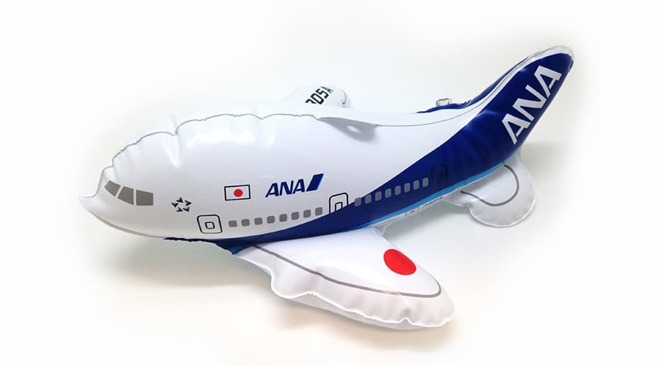 an inflatable toy of an ANA aircraft