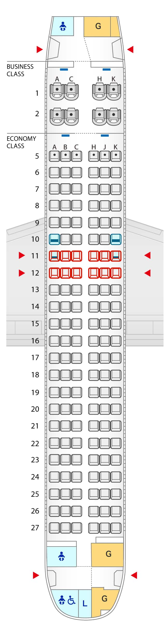 uçak koltuk planı