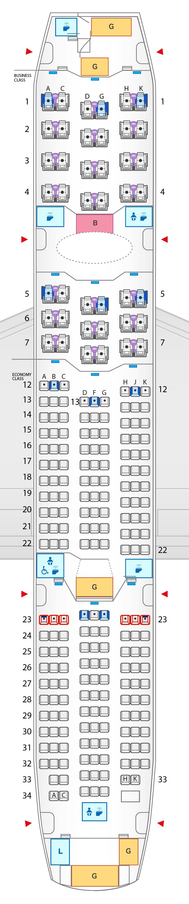 ボーイング787-8シートマップ (240席)