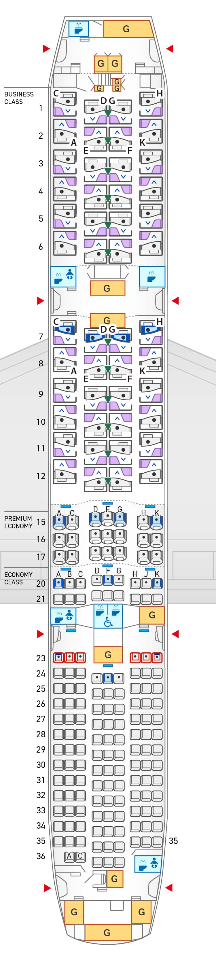 ボーイング787-9シートマップ(246席)