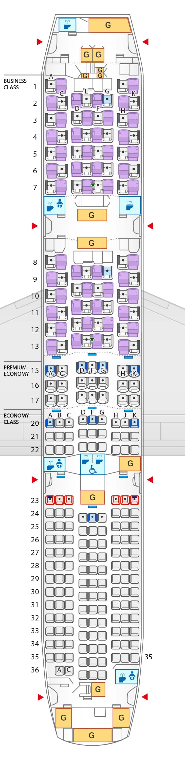 ボーイング787-9シートマップ(215席)