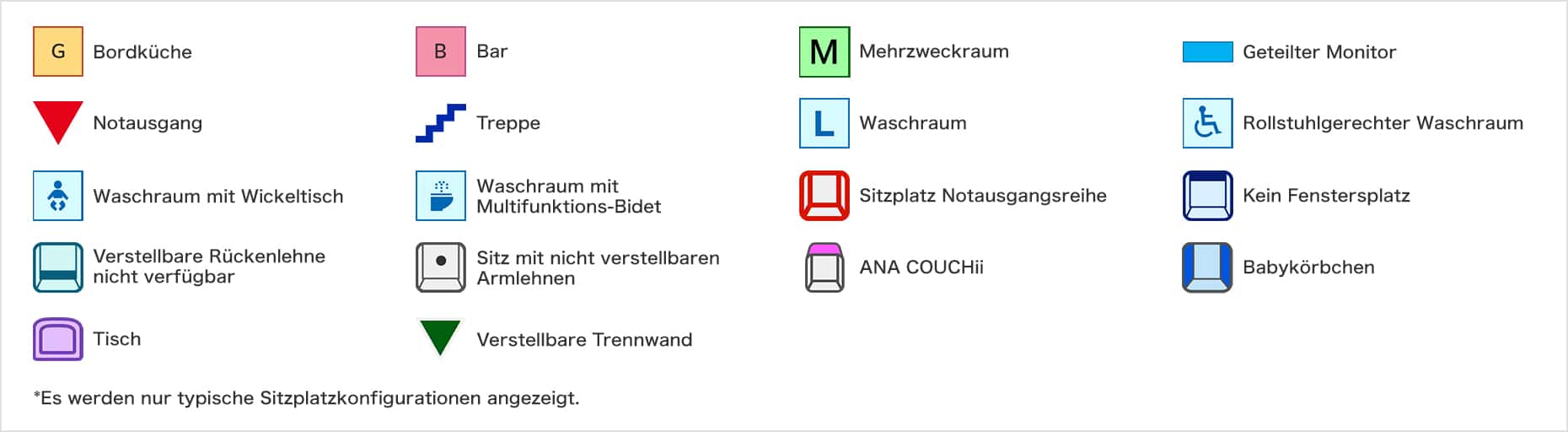 Legende Sitzplan
