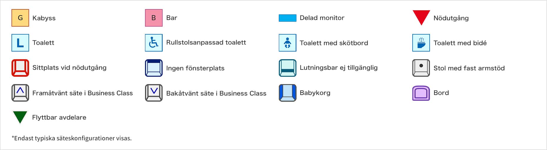 Förklaring av sittplatskarta