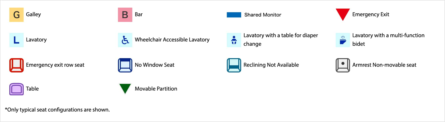 Legend of Seat Map