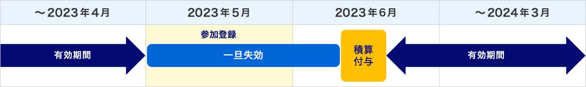 有効期限を迎えた後でも、2024年2月29日(木)までに参加登録いただくと、参加登録をした翌月中旬に2024年3月31日(日)を有効期限として同数のマイル・ANA SKY コインを積算・付与いたします。